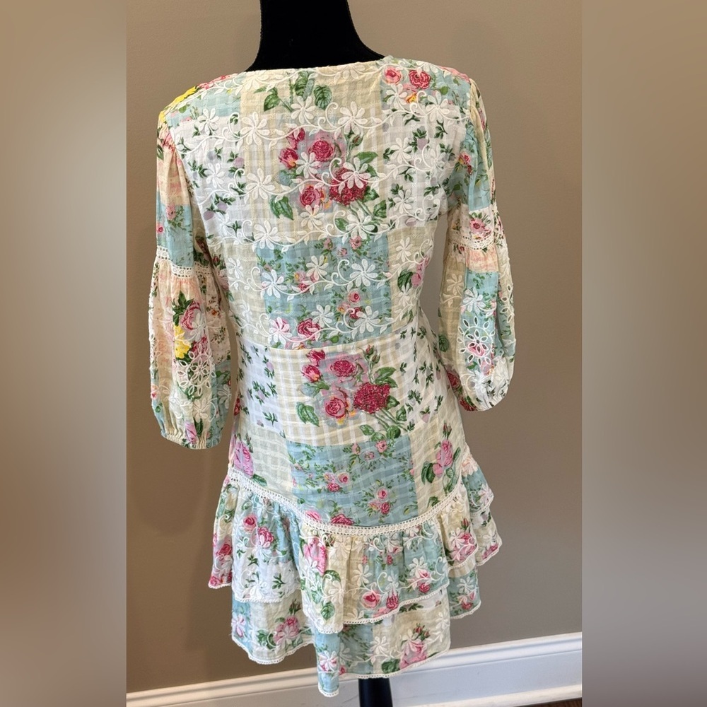 Women’s ANTHROPOLOGIE Barok Paris ruffled v-neck mini dress- Size Medium - Picture 4 of 10